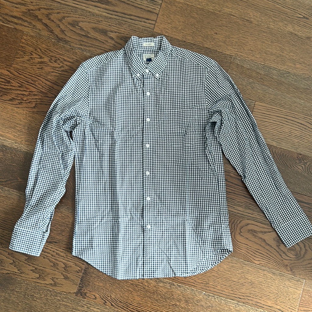 Jcrew Navy Gingham Button Down